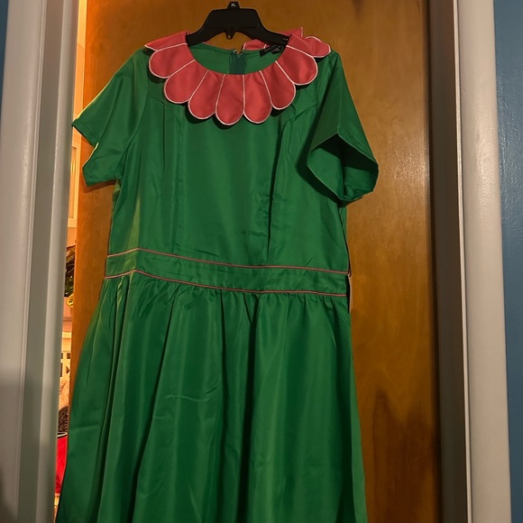 Unique Vintage Green and Pink Dress - Picture 12 of 12